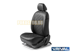 Авточехлы Rival задняя спинка цельная, рисунок Ромб для Volkswagen Polo V Sd 2009-2020