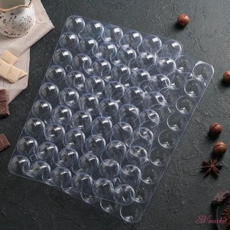 Форма для шоколада из 2-х частей «Конфеты», 31,5×21 см, 54 ячейки, 3×1,5 см