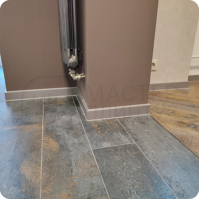 Плинтус ХДФ Dollken Cubu Flex Life 60мм Х 2,5 м 1246 Серебро платина