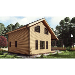 Двухэтажный каркасный дом с тремя спальнями 115м² (SK50)