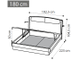 Кровать "Sinkro" с подъёмным механизмом 180х200 см (экокожа Nabuk 12)