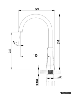 Смеситель для кухни с поворотным изливом Lemark Unit Лемарк LM4555C