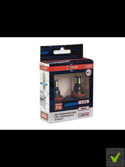 Светодиодная лампа Xenite H11/H8/H16-15SMD PRO (12V) Рекомендовано в качестве "дневных ходовых огней"