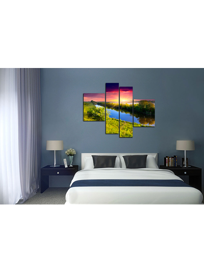 Модульная картина "Фиолетовый закат"