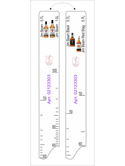 Линейка Jim Beam (0.7л./1л.)/ Black (0.1л.)/ Red Stag (0.7л.) L=28 см. В=2 см. /1/