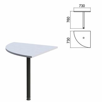 Стол приставной угловой "Арго", 730х730х760 мм, серый/опора черная