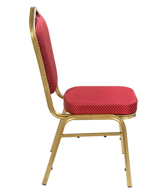 Банкетный стул Квадро 25 мм - золотой, красная корона