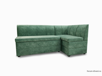 Кухонный Угловой диван "Форум-8" Зеленый правый