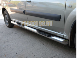 Пороги труба с проступью d76 для Lada Largus 2012-
