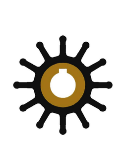 Импеллер посадка шпонка Ancor 4988 Ø62,2/16x22,2мм 12 лопастей для помпы охлаждения двигателя из чёрного неопрена