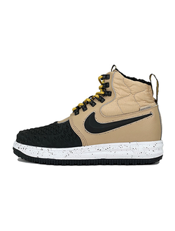 Nike Lunar Force 1 Duckboot Light Bone Black с мехом