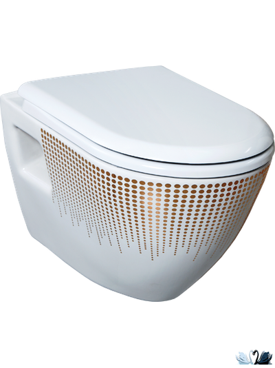 Чаша унитаза Creavit Single Point Gold TP325-00CB00E-NA00, подвесная, с функцией биде, с золотым рисунком золото круги