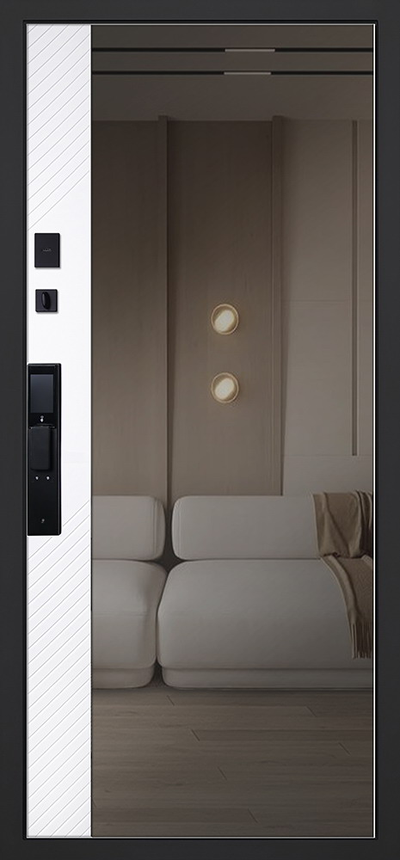 Стальная дверь   Санторини с зеркалом (биометрический замок).