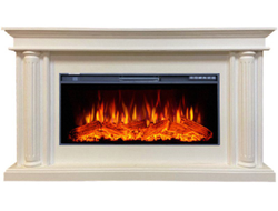 Линейный электрокамин Элеганс бежевый с очагом FreeSpace 40 LED FX QZ