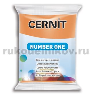 полимерная глина Cernit Number One, цвет-orange 752 (оранжевый), вес-56 грамм