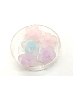 Бусины пластиковые фигурные, 14 мм цветочки микс