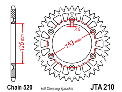 Звезда ведомая алюминиевая JT JTA210.53 (JTA210-53) (A210-53) для Honda Off Road