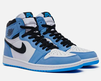 Nike Air Jordan Retro 1 Mid Blue (Белые с голубым)