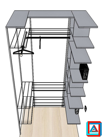 НИША - ГАРДЕРОБ с сетчатым наполнением