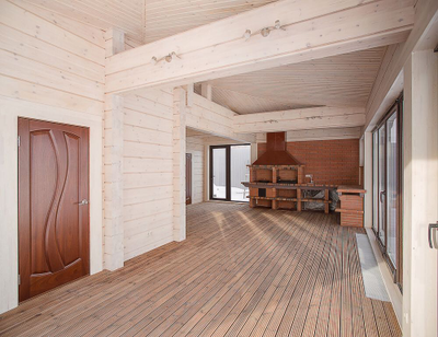 Баня из клееного бруса КБ-09, 90 м2