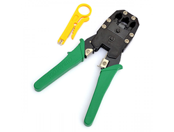 Многофункциональный обжимной инструмент, с резаком и зачисткой.