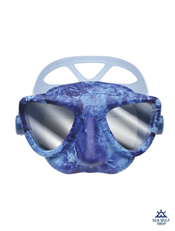 Маска для дайвинга C4 Plasma ocean camo зеркальная (силикон, стекло)