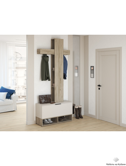 Бохо прихожая Дуб Крафт Серый/Кашемир