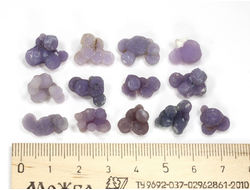 Халцедон фиолетовый виноградный, коллекционный образец в ассортименте, Индонезия (12-15 мм, 0,8-1,3 г) №28596