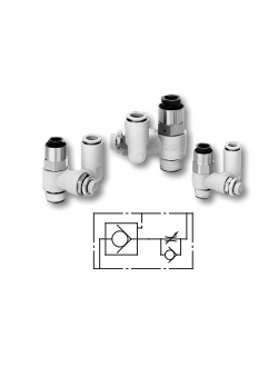 Пневмодроссель с управляемым обратным клапаном
