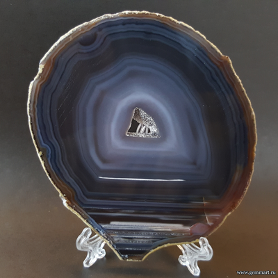 Агат — полированная пластина «Грот» 117*105*6 мм