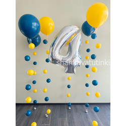 Шары цепочки с пузырями (5 шт), Ваша цветовая гамма и цифра