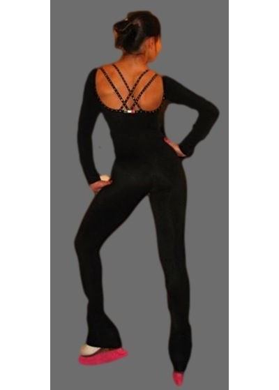 ТЕРМО-КОМБИНЕЗОН С ПЕРЕКРЕСТНЫМИ ЛЯМКАМИ С АППЛИКАЦИЕЙ SWAROVSKI  (арт 502)