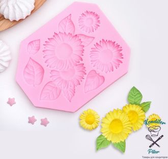 Молд силиконовый 12х9,5х1 см "Подсолнухи"