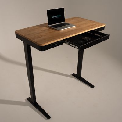 Умный стол 120×60 чёрный | массив дуба