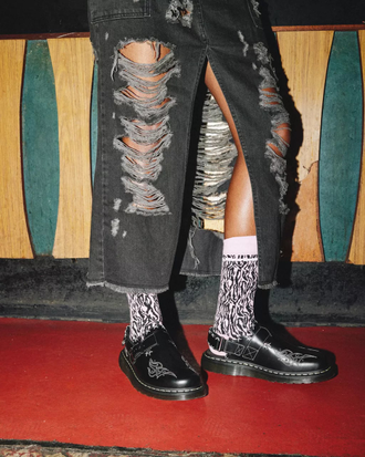 Босоножки Dr Martens Jorge Black II Gothic Americana Slingback Mules