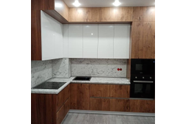 Кухня с антресолями палисандр