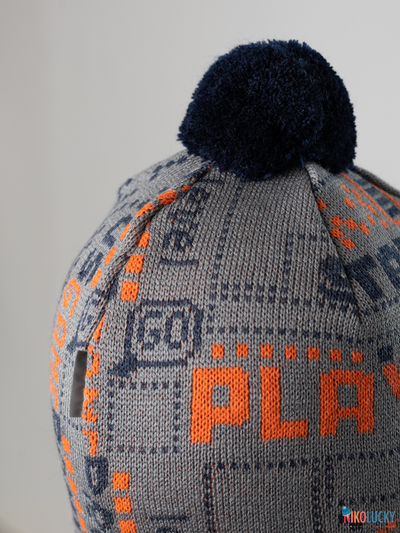 Шапка-шлем  21202-06, цвет темно-серый, оранжевый, р. 52-54