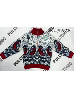 Подростковый свитер на молнии Снегири 0660