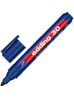 Маркер пигментный EDDING E-30/003, синий, 1,5-3мм, круглый наконечник