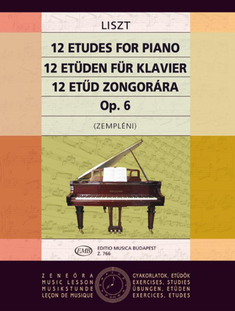 Liszt, Franz 12 Etüden op.6 für Klavier