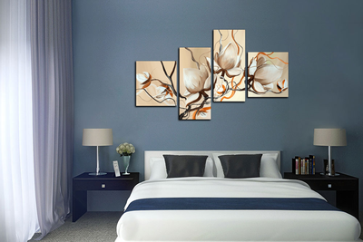 Модульная картина "Белые взрывы"