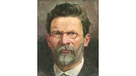 МЕЛЕНТЬЕВ Г.А. ПОРТРЕТ КАЛИНИНА С.М. 40-Е ГГ. Х.М. 50Х40 ПОРТРЕТ (164)