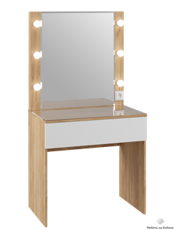 Мадера Стол косметический Крафт золотой/Белый