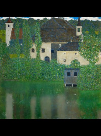 Купить греющую картину с фото репродукции Густава Климта Дворец Каммер на Аттерзе I