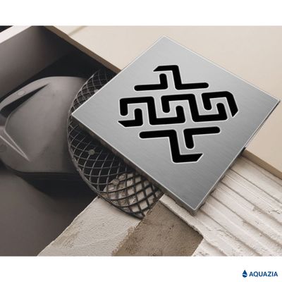 Трап водосток PLATZ Antik 150х150 Боковой выпуск (Хром)