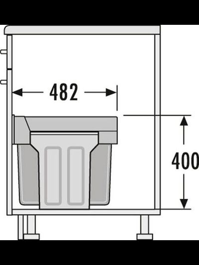 ВСТРАИВАЕМОЕ ВЕДРО ДЛЯ МУСОРА 31Л TANDEM HAILO