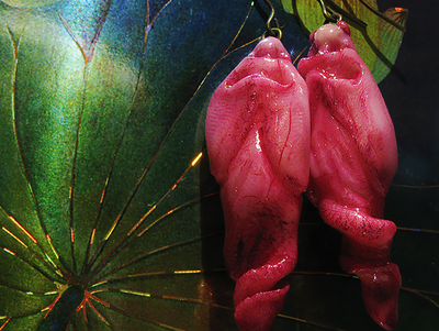 Восточные серьги-лепестки "Нежность Востока, Дух Сакуры"