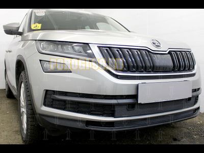 Защита радиатора Skoda Kodiaq 2016- black верх