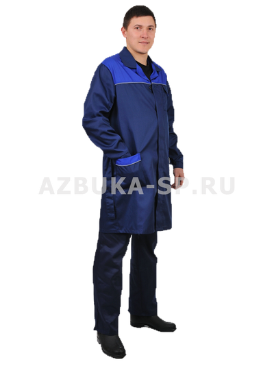 Халат ТЕХНОЛОГ мужской, синий