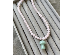 Колье с Грибочком натуральные камни